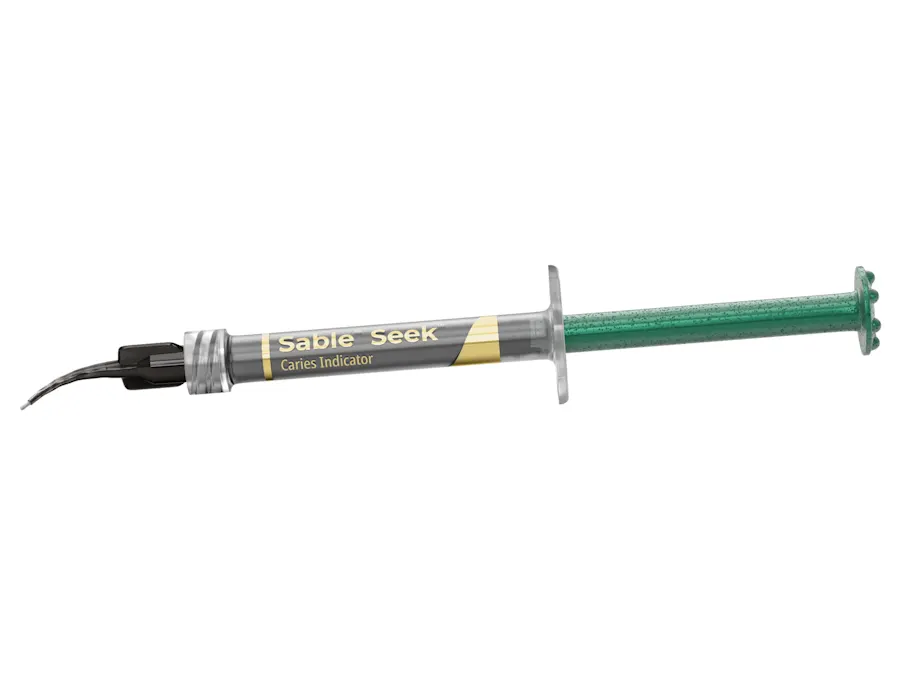 Sable-Seek-Green-Caries-Indicator-1.2ml-syringe-with-Black-Mini-Brush-Tip-3D-PREPARE